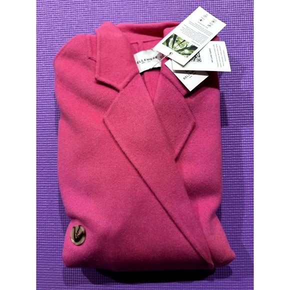 Bellemere $460 Value Double Breasted 100% Lamb Wool Coat with Pockets NEW - Picture 3 of 10